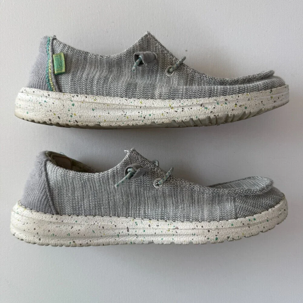 Heydude Wendy Stretch Pearl River Gray Casual Shoes, Women's Size 7, Slip-On